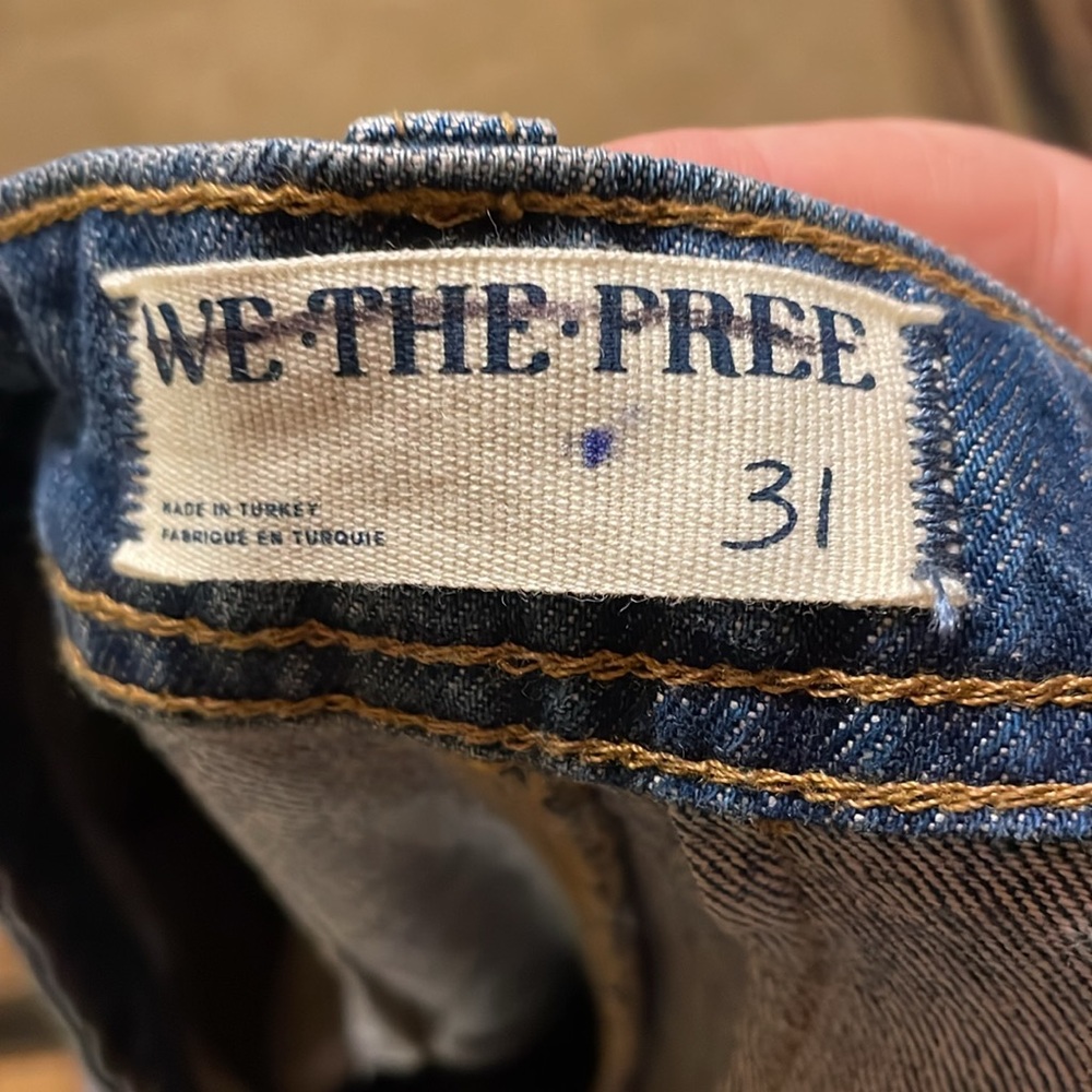Free People Pleated High-Rise Wide Leg Jeans in Medium Blue - Picture 11 of 13